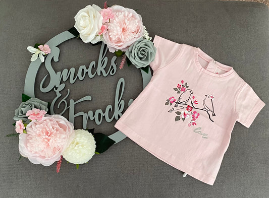 Pink Birds and Blossom T Shirt - BYB10485