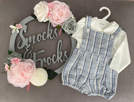 Boys Checked Dungaree Set - PQ03