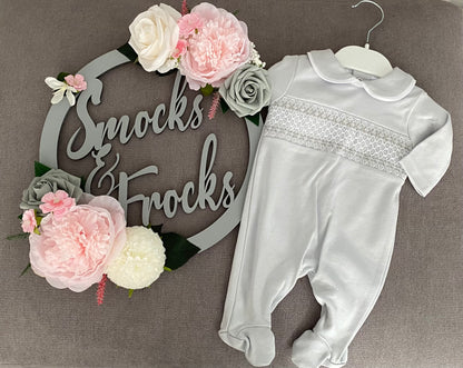 Boys Babygrow with Smocked Detail - sg68