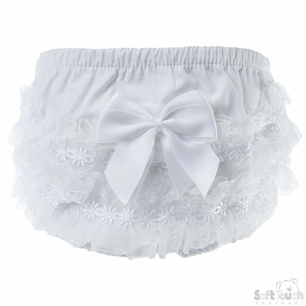 White Cotton Pant with Bow Detail - STFP10 - W