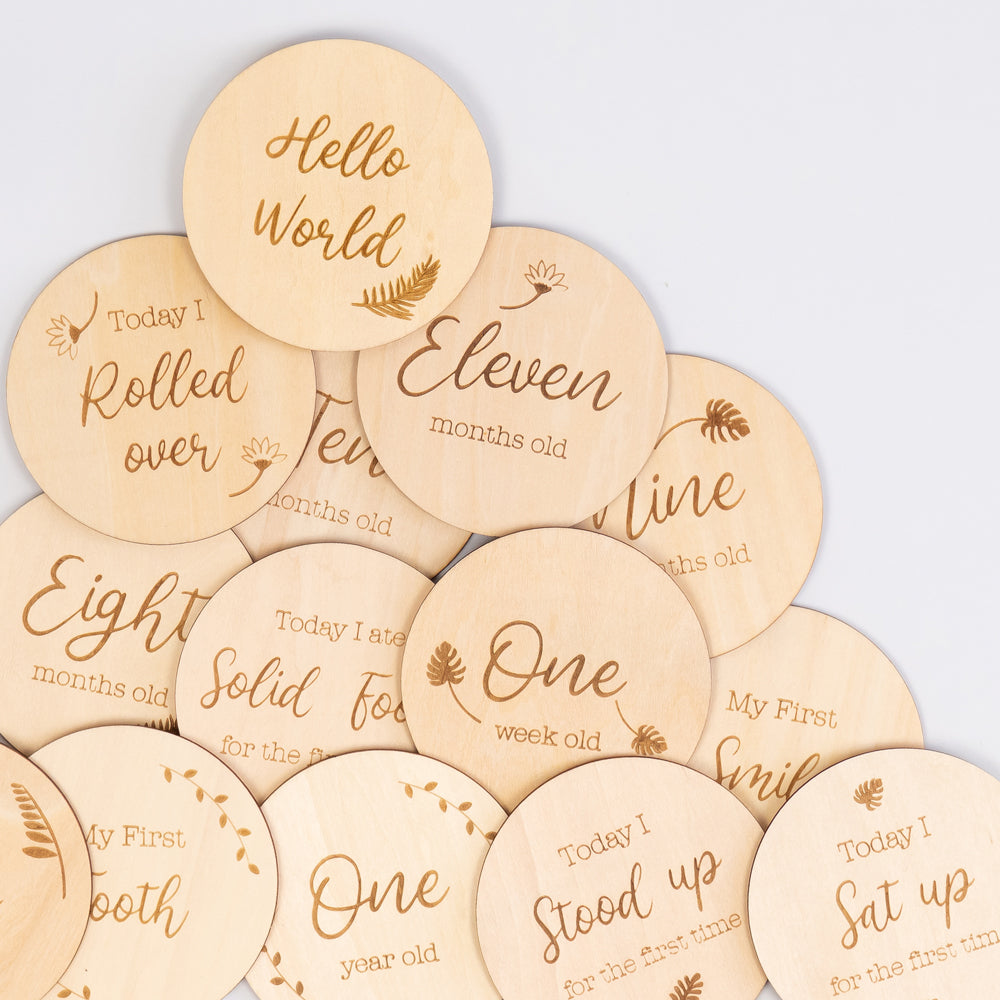 Wooden Baby Milestone Discs