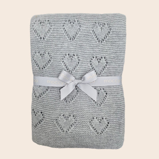 Moccy Moo - Cellular Blanket - Cloud Grey