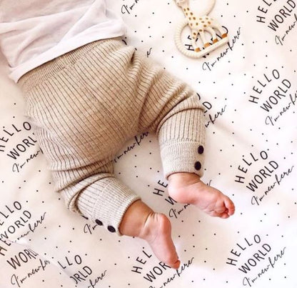 Hello World Muslin Swaddle Blanket