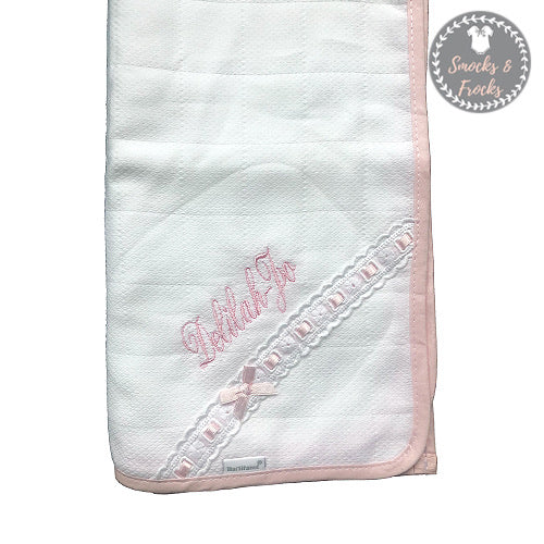 Muslin cloth with Trimmed Lace and Ribbon detail - F1PF