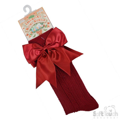Knee High Socks with Bow Detail