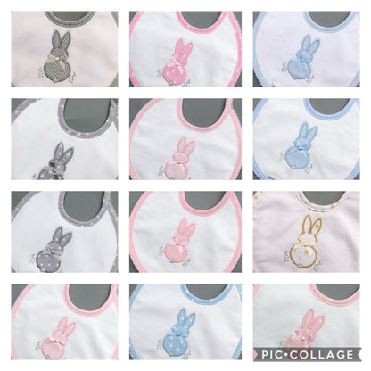 Bunny Embroidered Bibs - BAB5