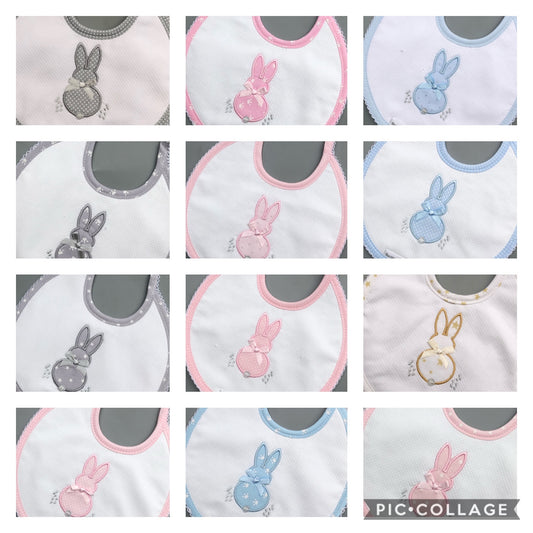 Bunny Embroidered Bibs - BAB5