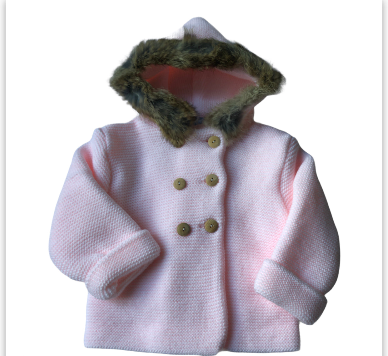 Sardon - knitted jacket winter knit coat fur hood 021VE-350