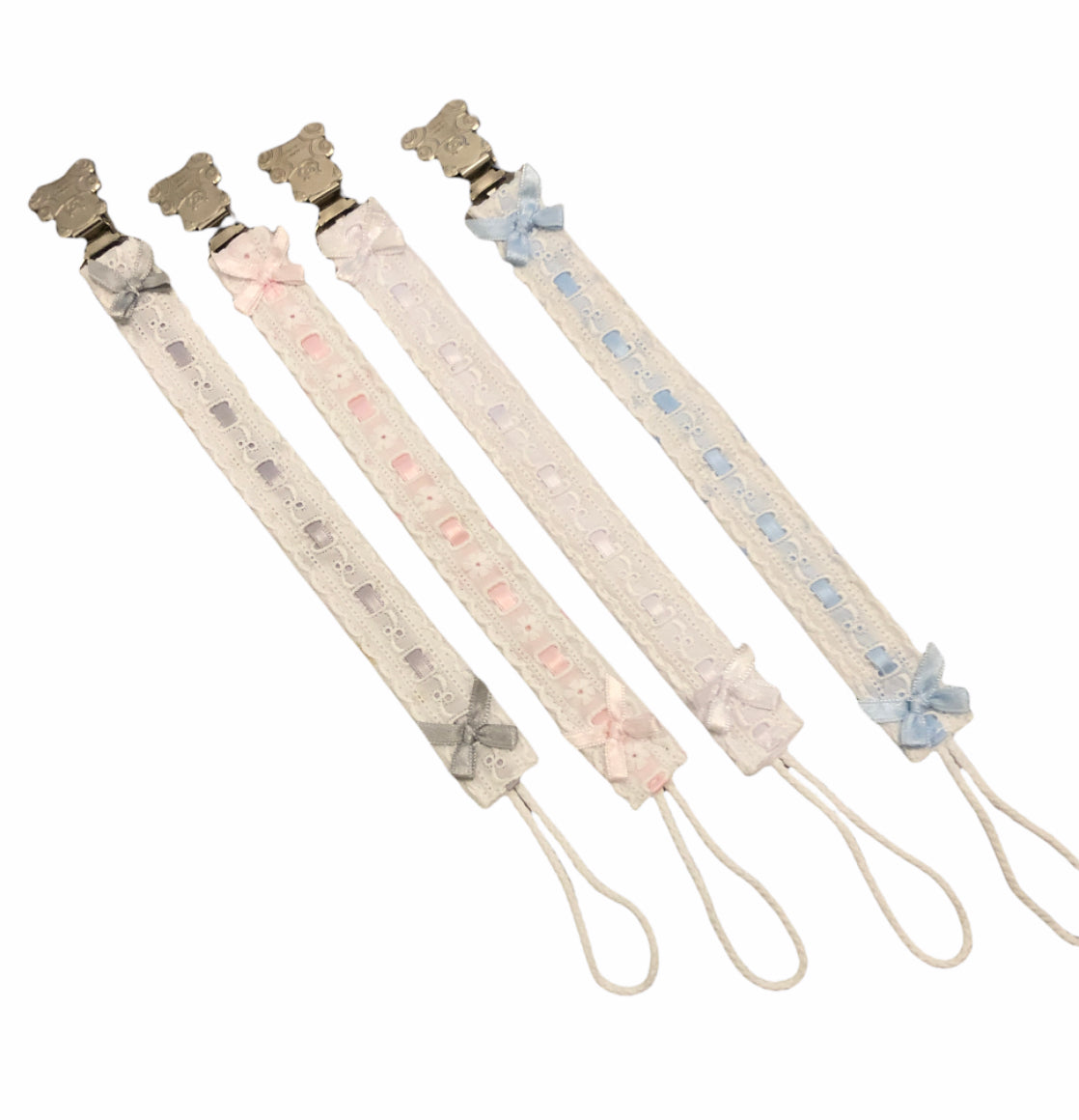 Dummy clip with bear clip- 4 colours available 1223
