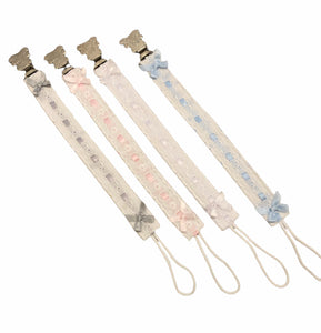 Dummy clip with bear clip- 4 colours available 1223