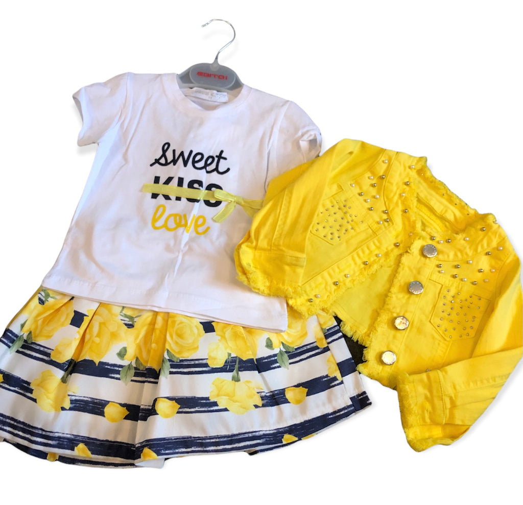 Lemon 3 piece skirt set - 1 years - 202213