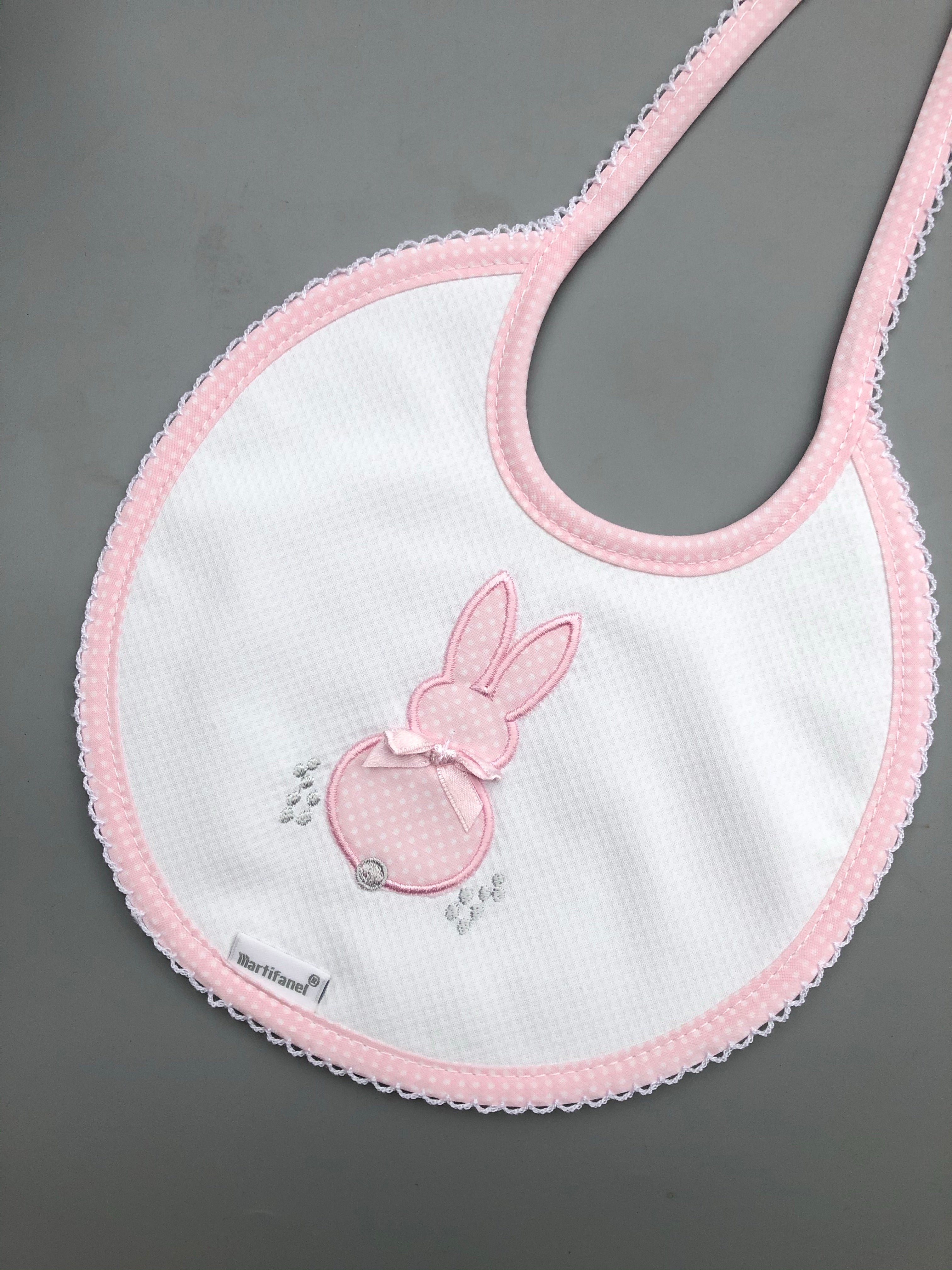 Bunny embroidered bibs -choose your colour BAB5