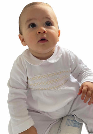 MN002.CB Baby Smocked Smocking Baby grows or blankets